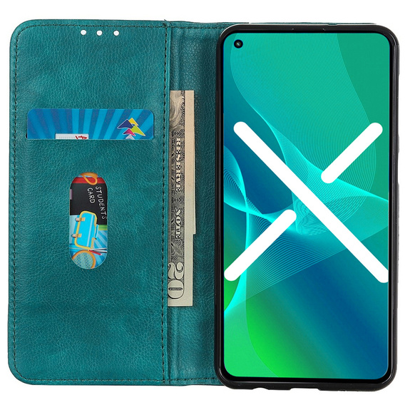 Θήκη για Motorola Edge 30 Neo, Wallet Litchi Leather, πράσινη