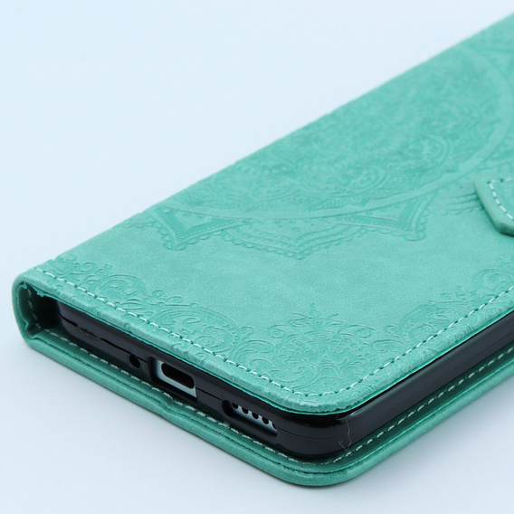 Θήκη με πτερύγιο για Xiaomi 13T / 13T Pro, Mandala, πράσινη