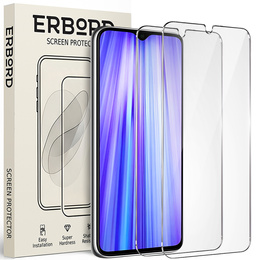 2x Μετριασμένο γυαλί για Xiaomi Redmi Note 8 Pro, ERBORD 9H Hard Glass στην οθόνη