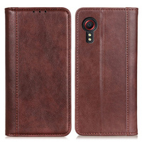 Θήκη για Samsung Galaxy Xcover 7, Wallet Litchi Leather, καφέ