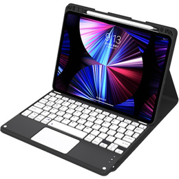 Θήκη + πληκτρολόγιο iPad Air 10.9 4 2020 / 5 2022, Touchpad, μαύρη