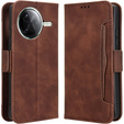 Θήκη με πτερύγιο για Xiaomi Poco F7 Pro, Card Slot, καφέ