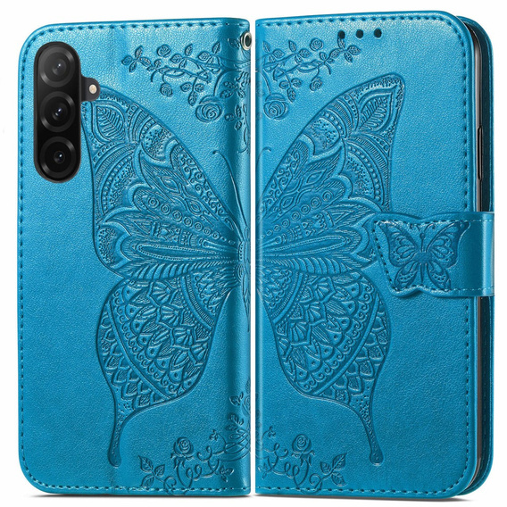 Θήκη με πτερύγιο για Samsung Galaxy A26, Butterfly, μπλε