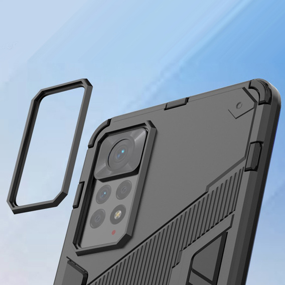 Θήκη για Xiaomi Redmi Note 11 Pro 4G / 5G, Military kickstand, μπλε