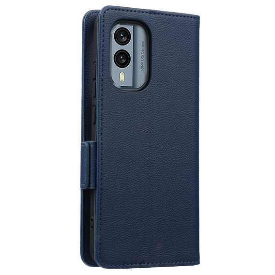 Θήκη με πτερύγιο για Nokia X30 5G, Wallet Litchi Magnet Case, σκούρο μπλε