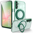 Μαγνητική θήκη για Samsung Galaxy A56, για MagSafe, πράσινη + γυαλί 9H