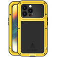 Love Mei Θήκη για iPhone 14 Pro, armored with glass, κίτρινη