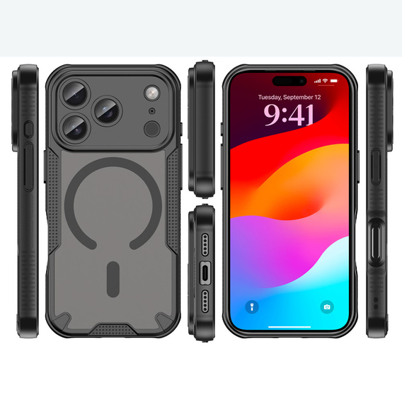 Θήκη για iPhone 17 Pro, για MagSafe, θωρακισμένη, μαύρη