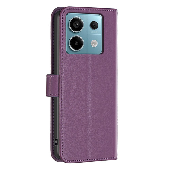 θήκη με πτερύγιο για Xiaomi Redmi Note 13 Pro 4G / Xiaomi Redmi Note 14S / Xiaomi Poco M6 Pro 4G, BINFEN Wallet, σκούρο μωβ
