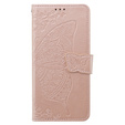Θήκη με πτερύγιο για Samsung Galaxy M34 5G, Butterfly, ροζ rose gold
