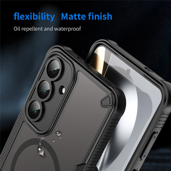 Θωρακισμένη θήκη για Samsung Galaxy S25 FE, για MagSafe, μαύρο ματ