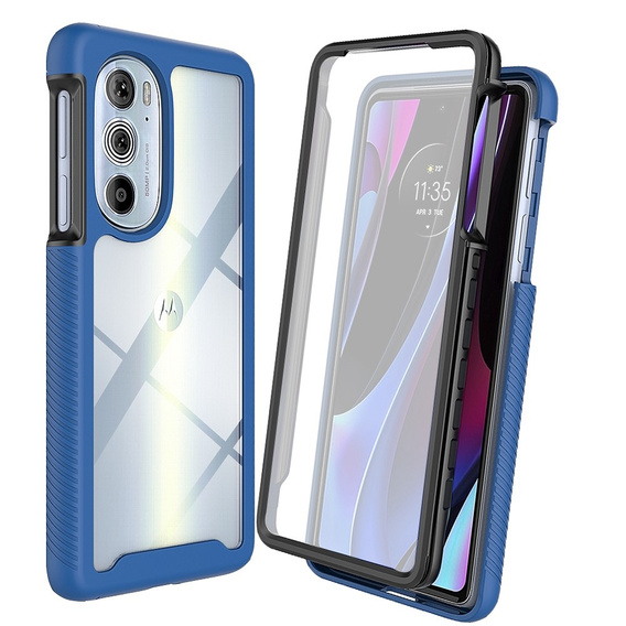 Θήκη για Motorola Edge 30 Pro, Shockproof, με μεμβράνη, μπλε