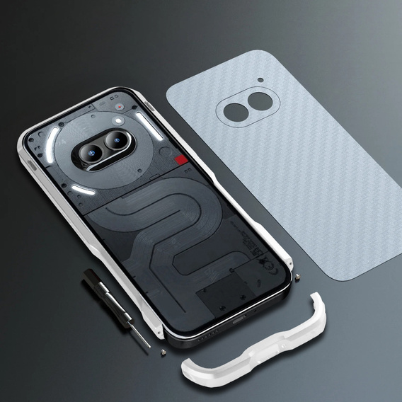Θήκη LUPHIE για Nothing Phone 2a / 2a Plus, Armor Bumper, ασημένια