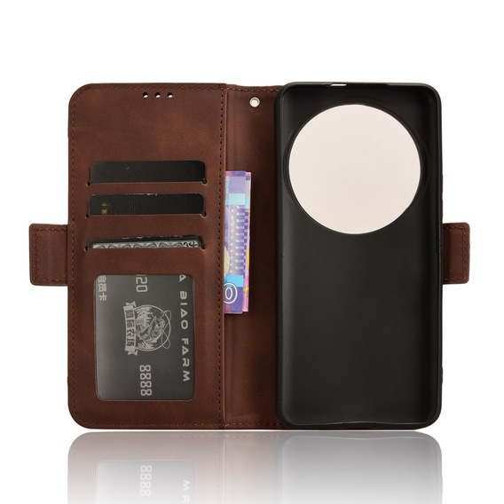 Θήκη με πτερύγιο για Xiaomi 14 Ultra, Card Slot, καφέ