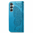 Θήκη με πτερύγιο για Samsung Galaxy M35, Butterfly, μπλε