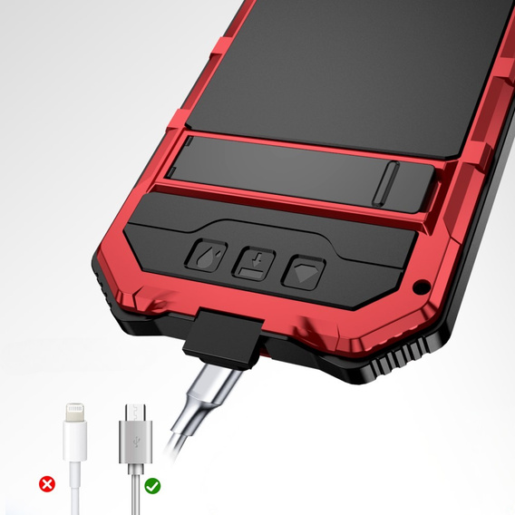 Θωρακισμένη θήκη για iPhone 16E, R-JUST, κόκκινη