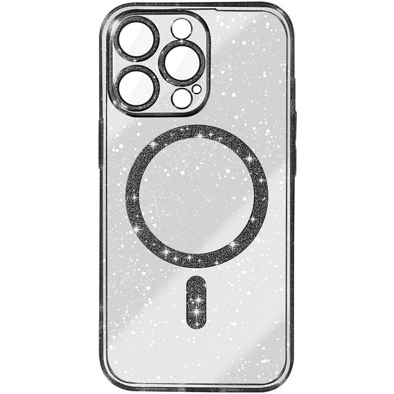 Θήκη για iPhone 16 Pro, ERBORD Glitter MagSafe, μαύρη + Γυαλί οθόνης