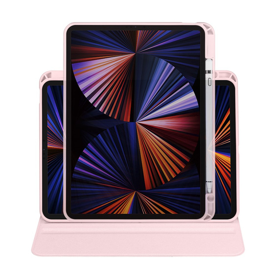 Θήκη για iPad Pro 11" 2022/2021/2020 (4/3/2 gen.), με υποδοχή γραφίδας, περιστρεφόμενη κατά 360°, ροζ