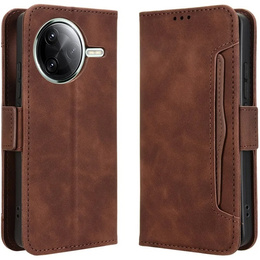Θήκη με πτερύγιο για Xiaomi Poco F7 Pro, Card Slot, καφέ