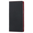 Θήκη με πτερύγιο για iPhone 14 Pro, Litchi Skin Grain, μαύρη