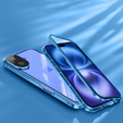 θήκη για το iPhone 16, Magnetic Dual Glass, μπλε