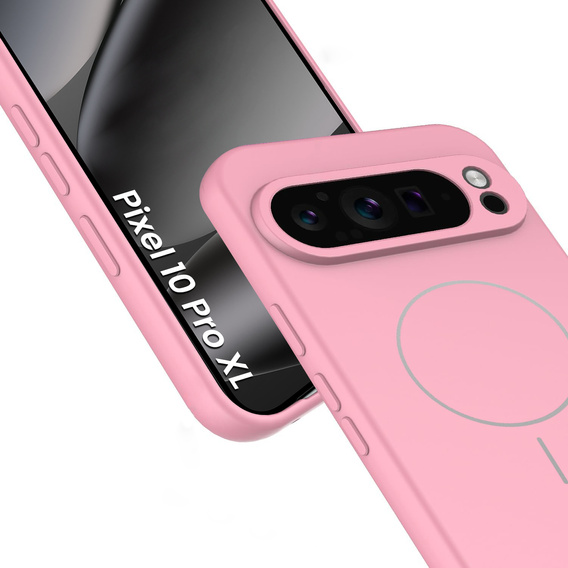 Θήκη σιλικόνης για Google Pixel 10 Pro XL, για MagSafe, ροζ