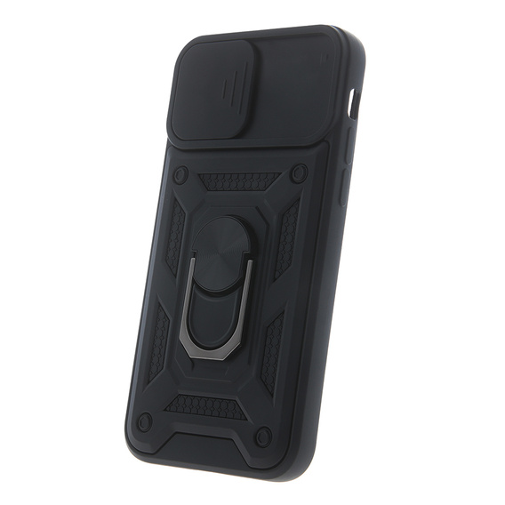 Θωρακισμένη θήκη για Iphone 15 Pro Max, θωρακισμένο Slide Ring, μαύρο + γυαλί 9H