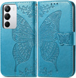 Θήκη με πτερύγιο για Realme C71, Butterfly, μπλε