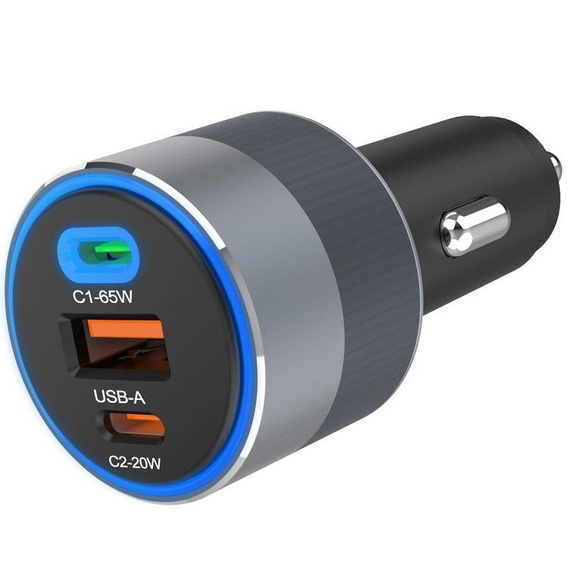 Φορτιστής αυτοκινήτου Forcell F-Energy Alu 85 W, 2 × USB-C + USB-A, PD / QC 4.0 / SFC 2.0
