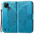 Θήκη με πτερύγιο για Realme C21, Butterfly, μπλε
