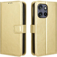 Θήκη με πτερύγιο για Motorola Edge 50 Neo / Motorola ThinkPhone 25, Crazy Horse Wallet, χρυσή