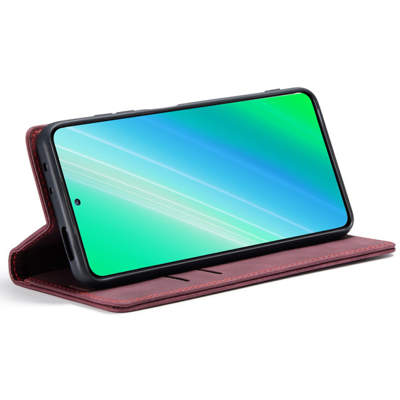 Θήκη για Samsung Galaxy A54, ERBORD Vintage, πορτοφόλι με πτερύγιο, κόκκινη