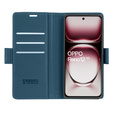 Θήκη για Oppo Reno 12, ERBORD Glossy Litchi, πορτοφόλι με πτερύγιο, μπλε