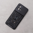 Θωρακισμένη θήκη για Motorola Moto G84 5G, θωρακισμένο Slide Ring, μαύρο + γυαλί 9H