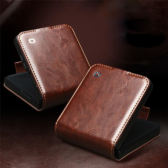Καφέ δερμάτινη θήκη πορτοφόλι για Samsung Galaxy Z Flip7
