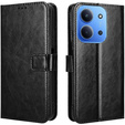 Θήκη με πτερύγιο για Xiaomi Redmi 15C 4G/LTE, Crazy Horse Wallet, μαύρη