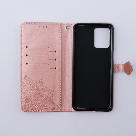 Θήκη με πτερύγιο για Motorola Moto G54 5G, Mandala, ροζ rose gold