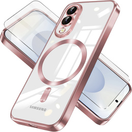 Θήκη για Samsung Galaxy S25 Edge, Electro MagSafe, ροζ rose gold + Γυαλί για την οθόνη