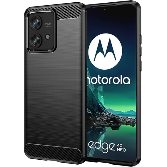 Θήκη για Motorola Edge 40 Neo, Carbon, μαύρη