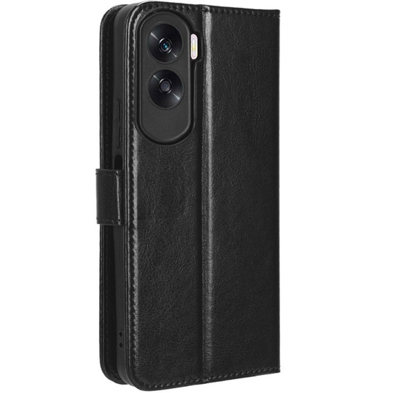 Θήκη με πτερύγιο για Honor 90 Lite 5G, Crazy Horse Wallet, μαύρη