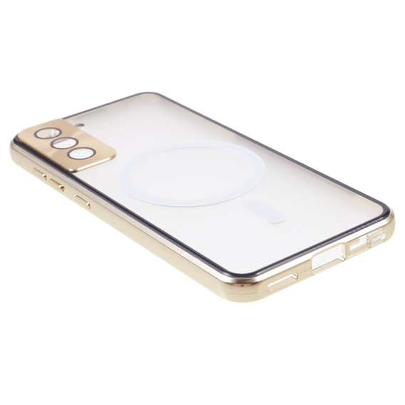 Μαγνητική θήκη MagSafe Dual Glass για Samsung Galaxy S21, χρυσή