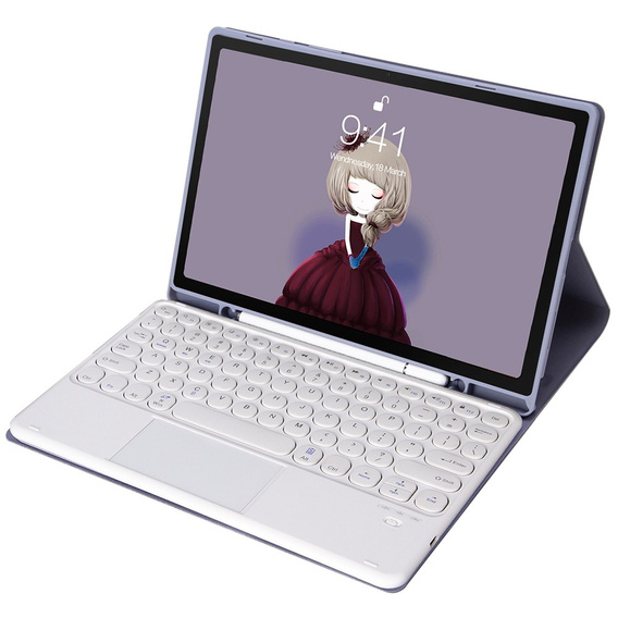 Θήκη + πληκτρολόγιο Samsung Galaxy Tab S6 Lite 2020 P610/P615 / S6 Lite 2022 10.4, Touchpad Pen Slot, μωβ