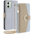 θήκη Wallet Zipper Pocket flip για το Motorola Moto G54 5G, Wallet Zipper Pocket, με καθρέφτη, μπλε