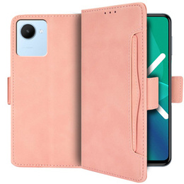 Θήκη με πτερύγιο για Realme C30 / Narzo 50i Prime, Card Slot, ροζ