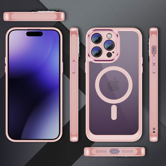 Θήκη για iPhone 15 Pro, ERBORD Impact Guard, MagSafe, ροζ