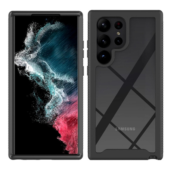 Θήκη για Samsung Galaxy S23 Ultra, Shockproof, με μεμβράνη, μαύρη