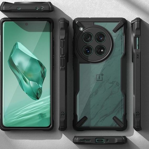 Θήκη Ringke Fusion X διαφανής / μαύρη για OnePlus 12 5G