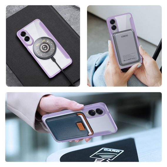 Dux Ducis Θήκη για Samsung Galaxy S25 Edge, Skin X Pro, MagSafe, μωβ