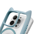 Θήκη για iPhone 16 Pro, για MagSafe, Cute Cat, μπλε + Γυαλί οθόνης