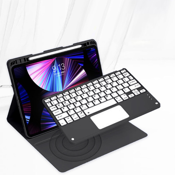 Θήκη + πληκτρολόγιο iPad Air 10.9 4 2020 / 5 2022, Touchpad, μαύρη